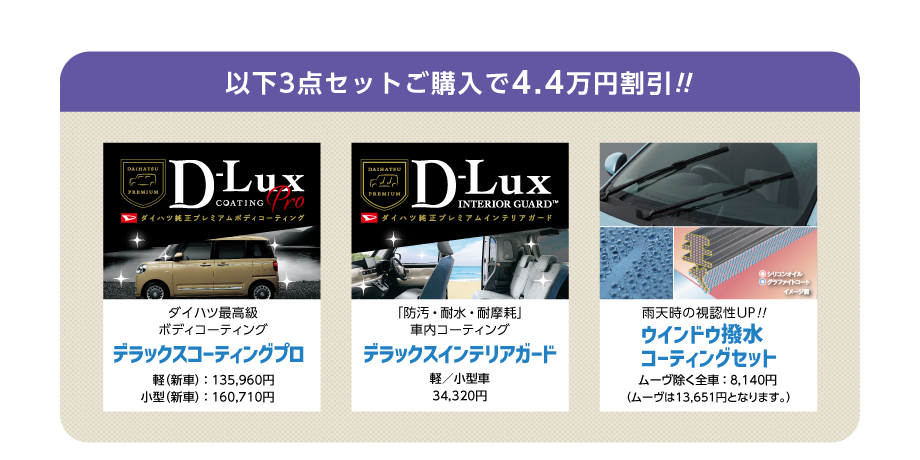 お得なコーティングセット「ビューティパック」