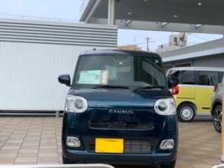 新型ムーヴキャンバス ストライプス ミニカー レーザーブルー